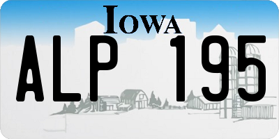 IA license plate ALP195