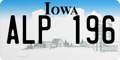 IA license plate ALP196