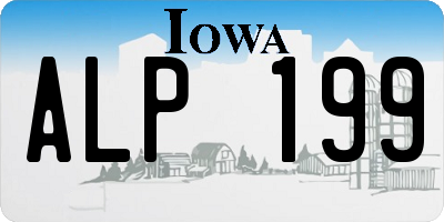 IA license plate ALP199