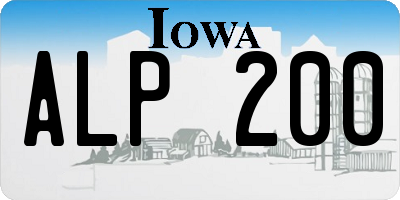 IA license plate ALP200