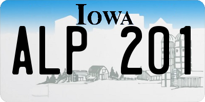 IA license plate ALP201