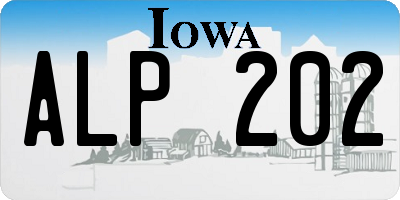 IA license plate ALP202
