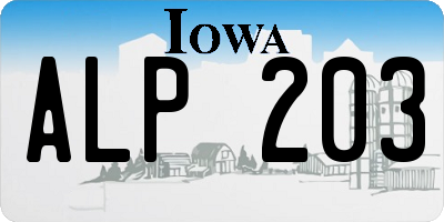 IA license plate ALP203