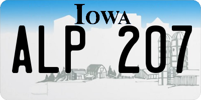 IA license plate ALP207