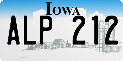 IA license plate ALP212