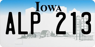 IA license plate ALP213