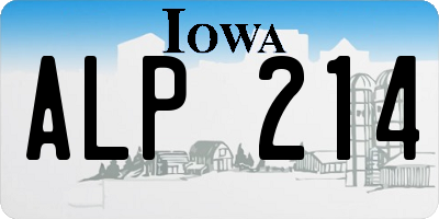 IA license plate ALP214