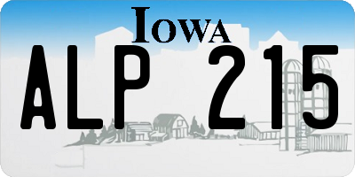 IA license plate ALP215