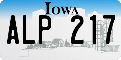 IA license plate ALP217