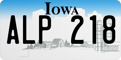 IA license plate ALP218