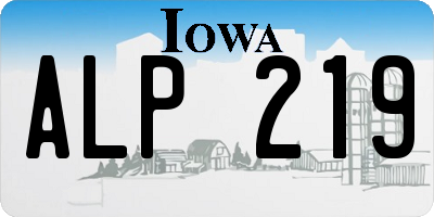 IA license plate ALP219