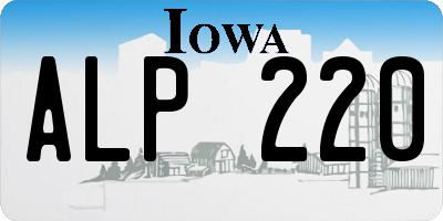 IA license plate ALP220
