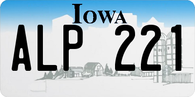 IA license plate ALP221