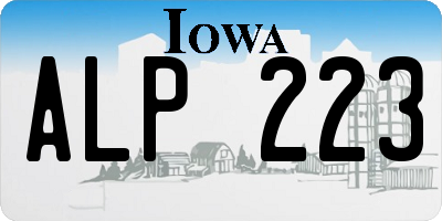 IA license plate ALP223
