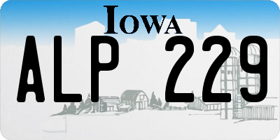 IA license plate ALP229