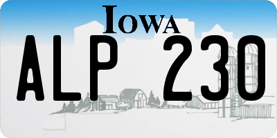 IA license plate ALP230
