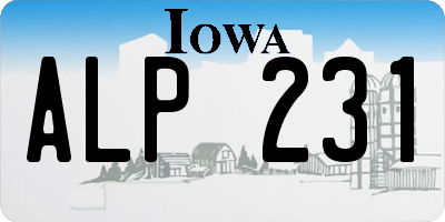 IA license plate ALP231