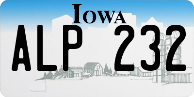 IA license plate ALP232
