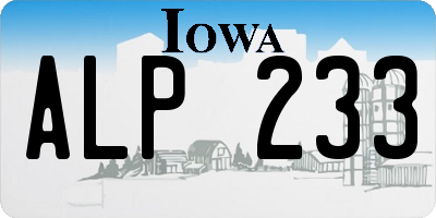 IA license plate ALP233