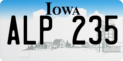 IA license plate ALP235