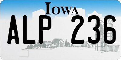 IA license plate ALP236