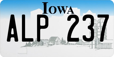 IA license plate ALP237