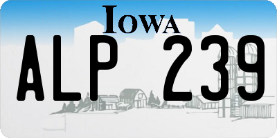 IA license plate ALP239