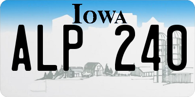 IA license plate ALP240
