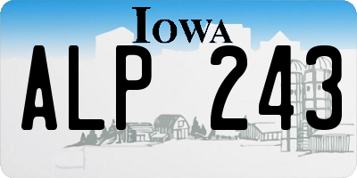 IA license plate ALP243