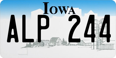 IA license plate ALP244