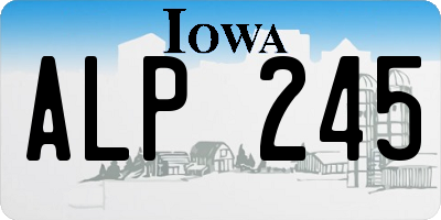 IA license plate ALP245