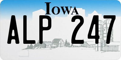 IA license plate ALP247
