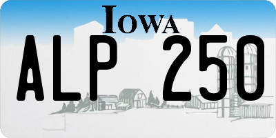 IA license plate ALP250