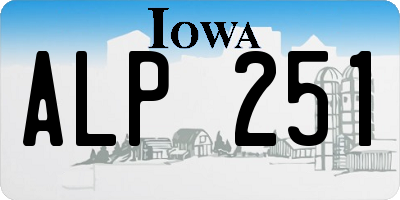 IA license plate ALP251