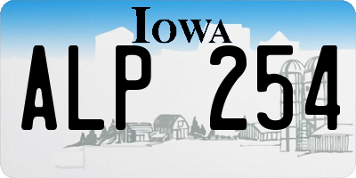 IA license plate ALP254