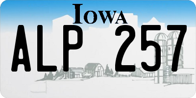 IA license plate ALP257