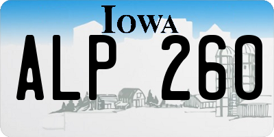 IA license plate ALP260