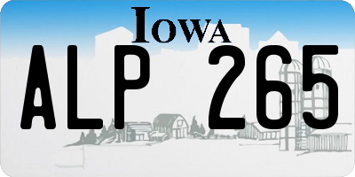 IA license plate ALP265