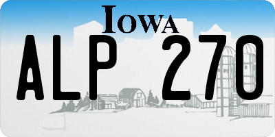 IA license plate ALP270
