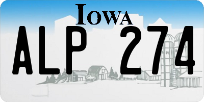 IA license plate ALP274