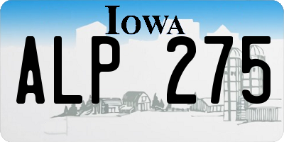IA license plate ALP275