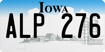 IA license plate ALP276