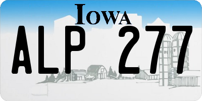 IA license plate ALP277