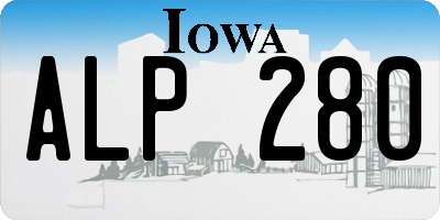 IA license plate ALP280