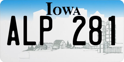 IA license plate ALP281