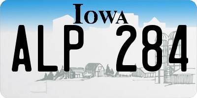 IA license plate ALP284