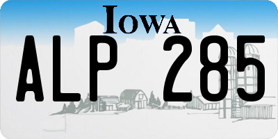 IA license plate ALP285