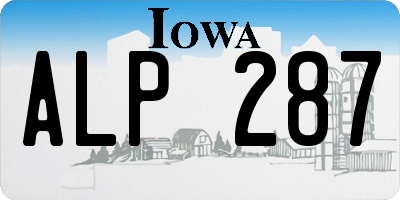 IA license plate ALP287