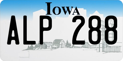 IA license plate ALP288