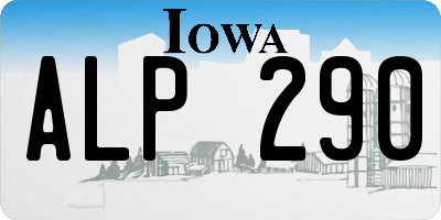 IA license plate ALP290